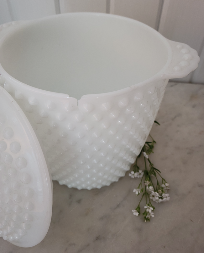 Hobnail Milk Glass Cookie Jar