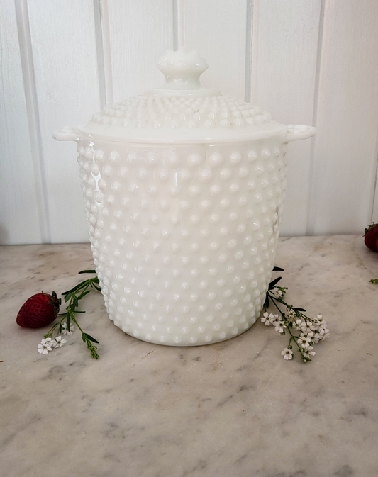 Hobnail Milk Glass Cookie Jar