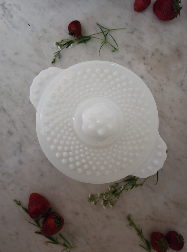 Hobnail Milk Glass Cookie Jar