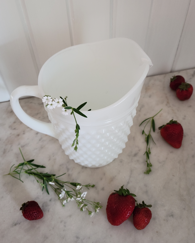 Hobnail Milk Glass Pitcher